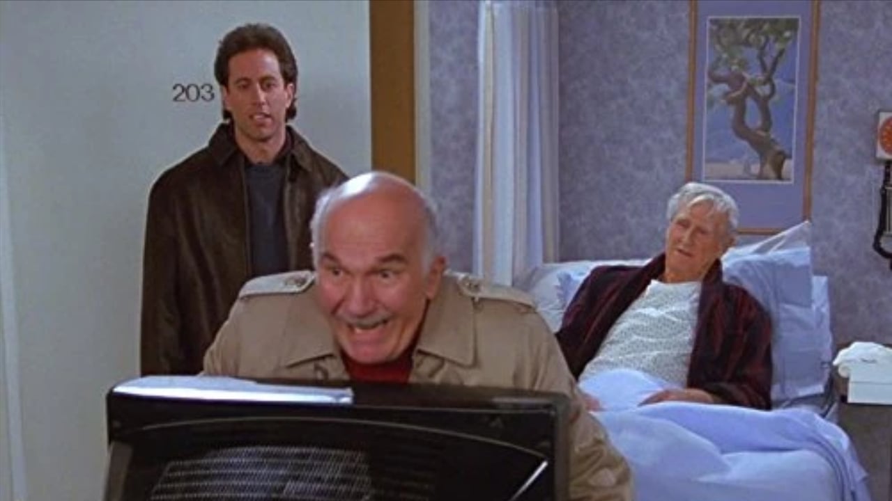 Jerry Seinfeld, Lloyd Bridges, and Gene Dynarski in Seinfeld (1989)