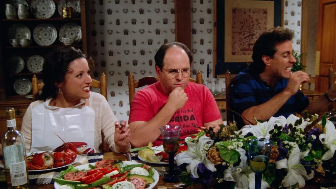 Julia Louis-Dreyfus, Jerry Seinfeld, and Jason Alexander in The Hamptons (1994)