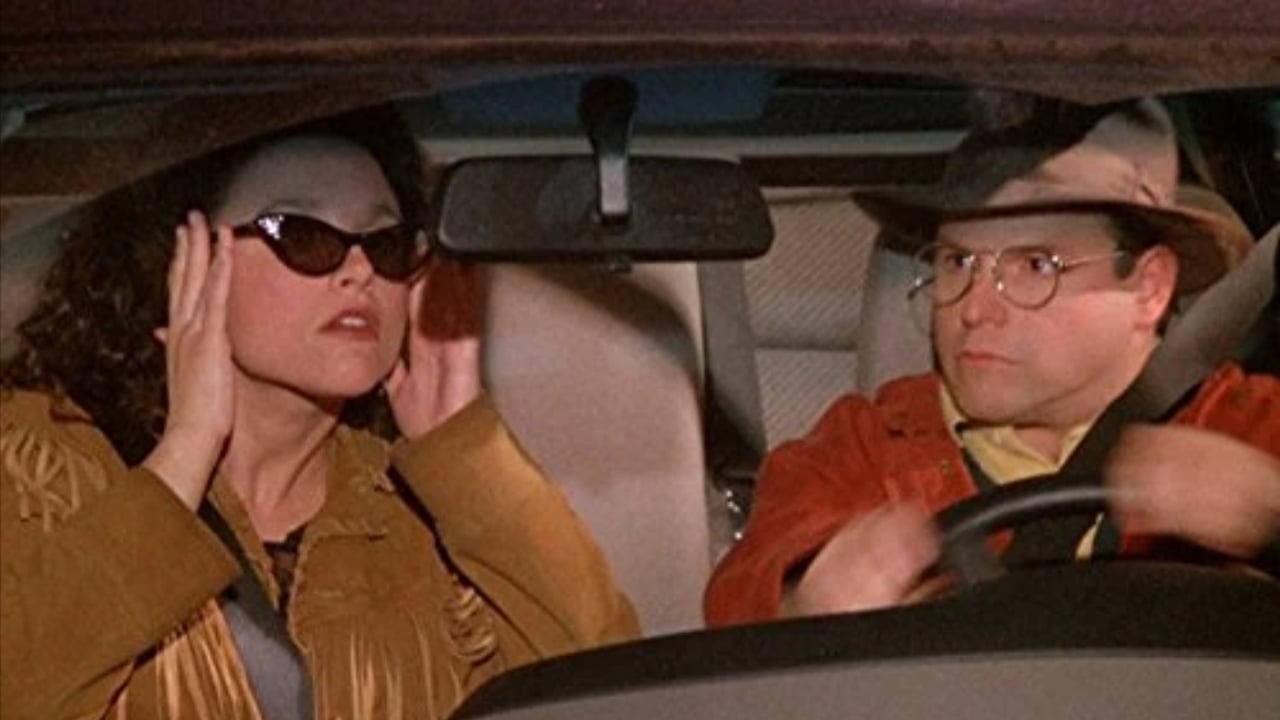 Julia Louise Dreyfus and Jason Alexander in Seinfeld episode "The Parking Space"